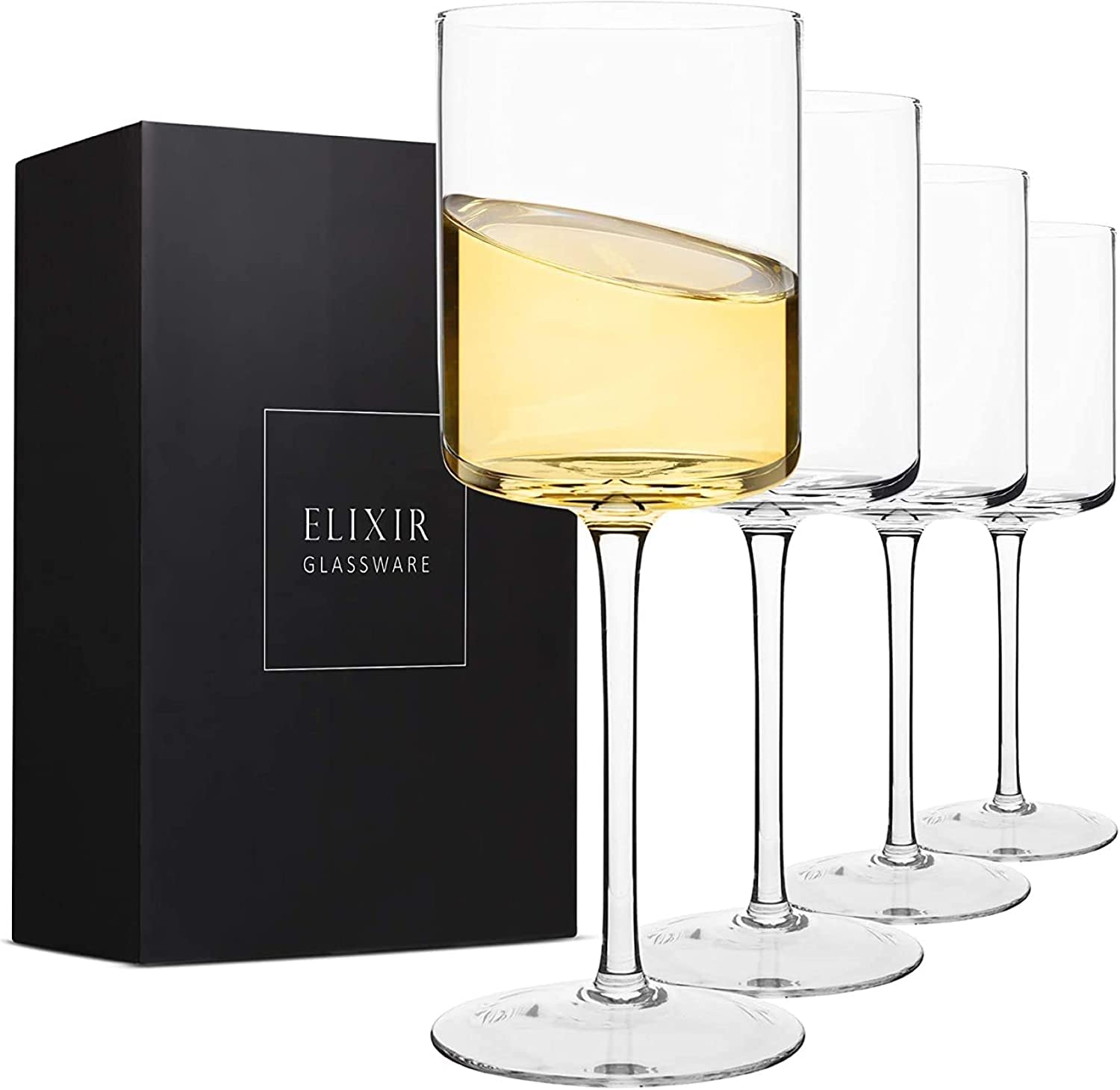 Big Wine Glasses | Set of 2 I Sparkling Wine Glasses I Wine Flutes I Ultra Premium, Hand Blown Crystal |Demi 14 Ounces, Size: One size, Clear