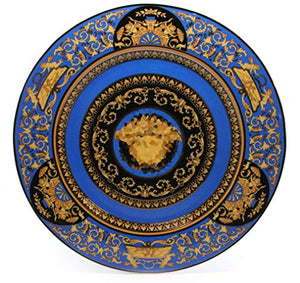 Royalty Porcelain Vintage 49-pc Dinnerware Set 'Blue Medusa', Premium Bone China - EK CHIC HOME