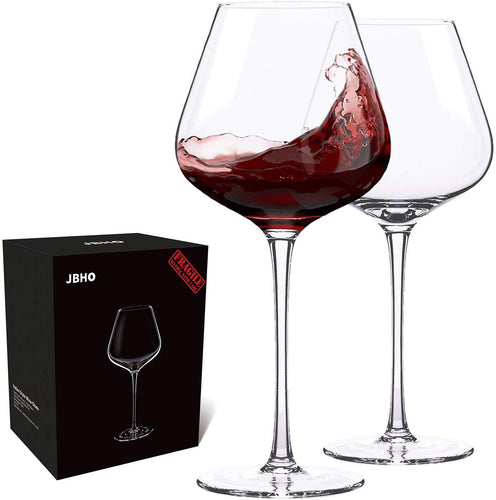 Hand Blown Italian Style Crystal Burgundy Wine Glasses - EK CHIC HOME