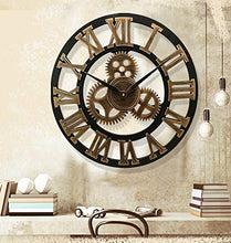 Load image into Gallery viewer, Retro Gear Clock Wall Clock Wooden 3D (Gold, 16 inch) - EK CHIC HOME