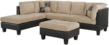 Load image into Gallery viewer, Faux Leather Sectional Sofa and Ottoman Set, Mocha - EK CHIC HOME