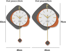 Load image into Gallery viewer, Modern Wall Clocks with Pendulum, Silent Wall Clock Non Ticking - EK CHIC HOME