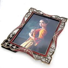 Load image into Gallery viewer, Vintage Retro Brass Plated Metal Picture Frame Decorated with Crystals 5&quot; x 7&quot; - EK CHIC HOME