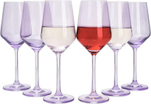 Load image into Gallery viewer, Colored Wine Glass Set, Large 12 oz Glasses Set of 6, - EK CHIC HOME