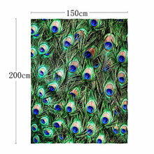 Load image into Gallery viewer, Peacock Feather Print Throw Blanket 58&quot; x 80&quot; (4) - EK CHIC HOME