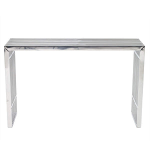 Gridiron Stainless Steel Coffee Table With Tempered Glass Top - EK CHIC HOME