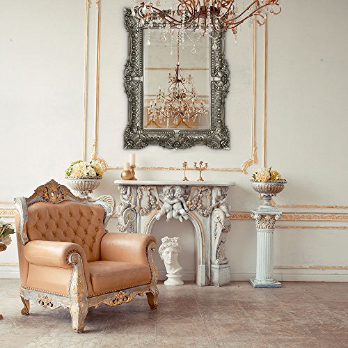 Luxury Antique Silver Baroque Frame Mirror 100% (30