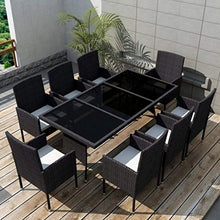 Load image into Gallery viewer, 9 Piece Outdoor Dining Set with Cushions, 1 Table and 8 Chairs, 8 Cushions - EK CHIC HOME