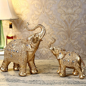 Large Size Mother and Baby Elephant Wealth Lucky Statue - EK CHIC HOME