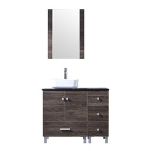 Load image into Gallery viewer, 36” Bathroom PLY Wood Vanity Cabinet Top Ceramic Vessel Sink Faucet Drain Combo with Mirror Vanities Set - EK CHIC HOME