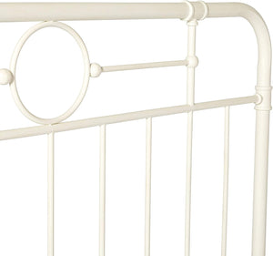 Queen Metal Pipe Bed Frame in Antique White - EK CHIC HOME