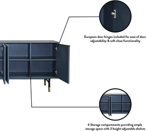 Mid Century Modern 4 Art Deco Doors Storage Compartment Gold Metal - EK CHIC HOME