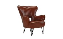 Load image into Gallery viewer, Modern Leather Accent Armchair with Shelter Style Living Room Chair - EK CHIC HOME