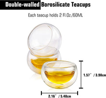 Load image into Gallery viewer, Double-walled Borosilicate Glass Tiny Teacups Each Holds 2 Oz - EK CHIC HOME
