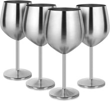Load image into Gallery viewer, Stainless Steel Wine Glasses Set of 4, 18oz - EK CHIC HOME