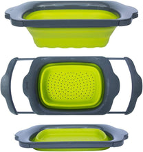 Load image into Gallery viewer, Collapsible - Blue &amp; Grey - Over The Sink Colander with Handles - EK CHIC HOME