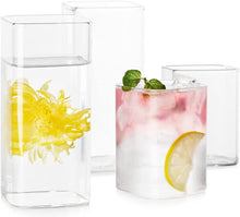 Load image into Gallery viewer, Drinking Glasses 13 oz, Thin Square Glasses Set of 4 - EK CHIC HOME