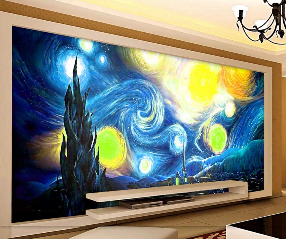 Wall Mural 3D Wallpaper Abstract Oil Painting Starry Sky - EK CHIC HOME