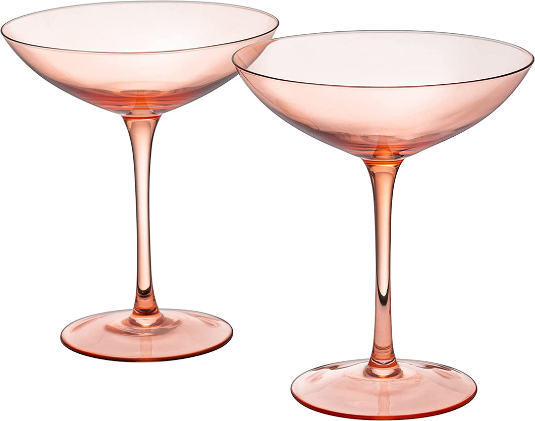 Colored Vintage Glass Coupes 12oz - EK CHIC HOME