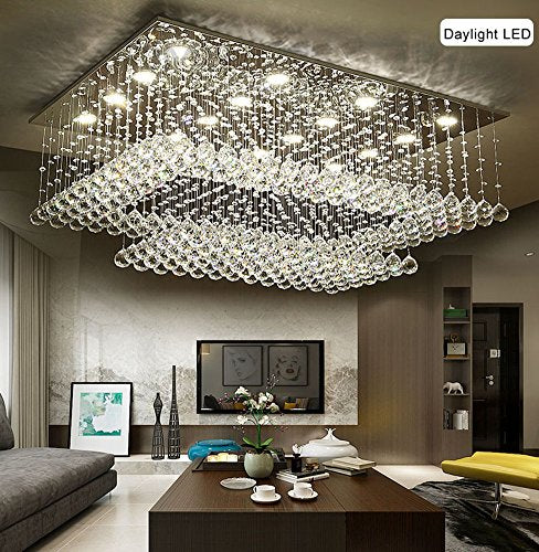 Contemporary Crystal Rectangular Chandelier  H14