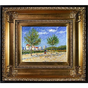 On The Outskirts of Paris with Regency Gold Frame Oil Painting by Van Gogh - EK CHIC HOME