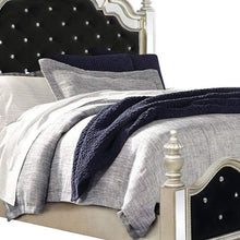 Load image into Gallery viewer, Crown Top Scalloped Design Queen Size Bed with Mirror Panel - EK CHIC HOME