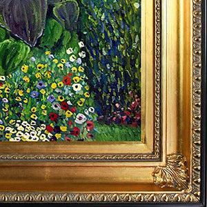 Sunflower by Klimt with Regency Gold Frame and Gold Finish with Black Edge - EK CHIC HOME
