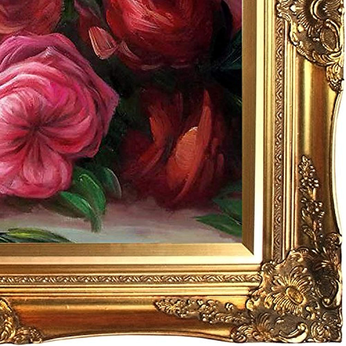 Renoir Discarded Roses Artwork with Victorian Gold Frame Finish