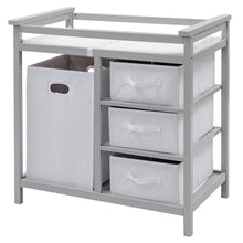Load image into Gallery viewer, Baby Changing Table, Diaper Storage Nursery Station with Hamper and 3 Baskets - EK CHIC HOME