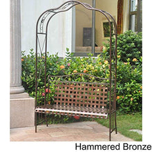 Load image into Gallery viewer, Iron Outdoor Arbor Bench, Hammered Bronze - EK CHIC HOME