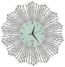 Load image into Gallery viewer, White Glass Lines Dial Handmade Metal Clock - EK CHIC HOME
