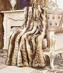 Faux Fur Throw, Fur Blankets Super Soft  60"x70 - EK CHIC HOME