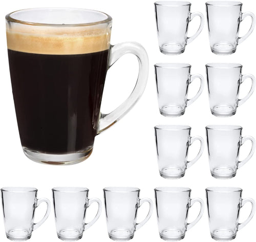 EK CHIC HOME Clear Glass Coffee Mugs, 7 OZ Espresso Mugs with Handle - EK CHIC HOME