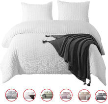 Load image into Gallery viewer, Solid King Duvet Cover Set Gray Washed Cotton Bedding Set 3 Pieces - EK CHIC HOME