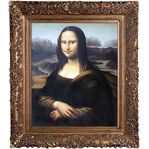 Mona Lisa with Burgeon Gold Frame Oil Painting by Da Vinci - EK CHIC HOME
