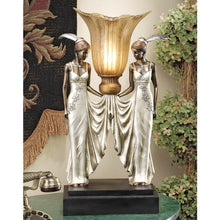 Load image into Gallery viewer, Toscano Art Deco Peacock Maidens Illuminated Statue - EK CHIC HOME