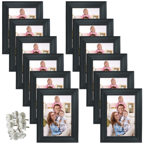 5x7 Picture Frame for Wall Decor or Tabletop, Black, 12 Pack - EK CHIC HOME