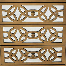 Load image into Gallery viewer, Glam Slam 3-Drawer Mirrored Wood Cabinet Furniture - Gold - EK CHIC HOME