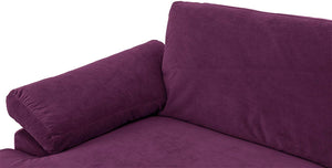 Large Velvet Fabric U-Shape Sectional Sofa, Eggplant - EK CHIC HOME