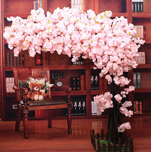 Artificial Cherry Blossom Tree Thick Flower Light Pink - EK CHIC HOME