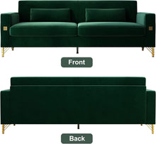 Load image into Gallery viewer, 85&#39;&#39; Modern Velvet Sofa Furniture with Two Bolster Pillows - EK CHIC HOME