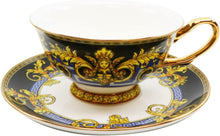 Load image into Gallery viewer, 16-pc Dinner Set, Greek Vase, Blue and Black Bone China Porcelain - EK CHIC HOME