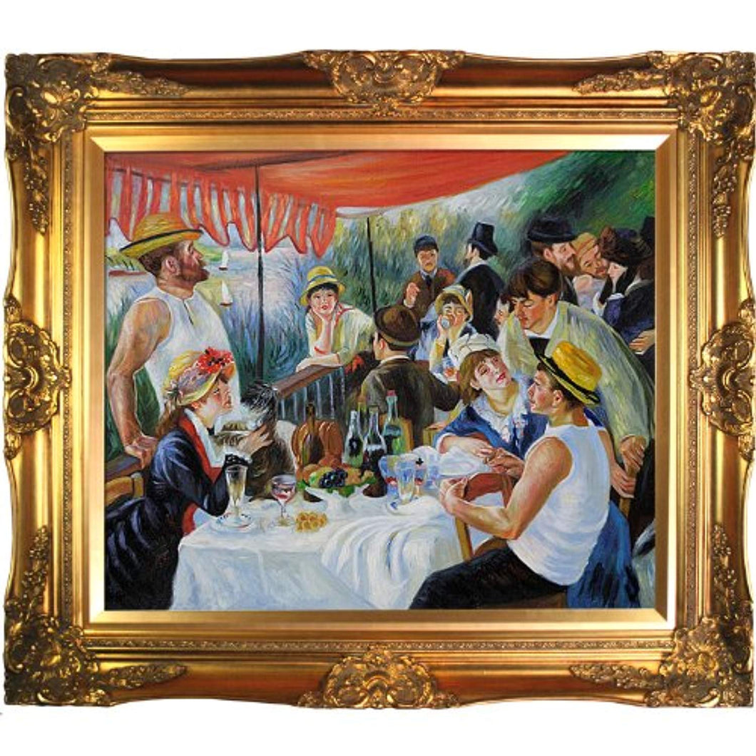 Pierre Auguste Renoir Luncheon of the Boating Party 20-Inch by 24-Inch Framed Oil on Canvas - EK CHIC HOME