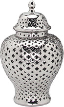 Load image into Gallery viewer, Ceramic Ginger Jar with Lid Decorative Flower Vase Display Jars White - EK CHIC HOME