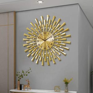 Large Wall Clocks for Living Room-Modern Gold Silent - EK CHIC HOME