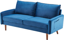 Load image into Gallery viewer, 78&#39;&#39; W Velvet Mid-Century Sofa with Bolster Pillows - EK CHIC HOME