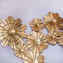 Load image into Gallery viewer, 8 Golden Flowers Extra Large Metal Wall Sculpture - EK CHIC HOME