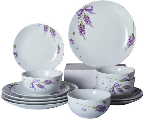 Ceramic Dinner Plate Sets, Plates, Bowls, 4 Set - EK CHIC HOME