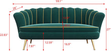 Load image into Gallery viewer, Velvet Loveseat Sofa with Gold Legs, Modern Club 2-Seater - EK CHIC HOME