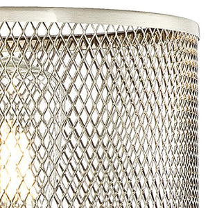 Two-Light Indoor Wall Fixture, Brushed Nickel Finish with Mesh Shades - EK CHIC HOME